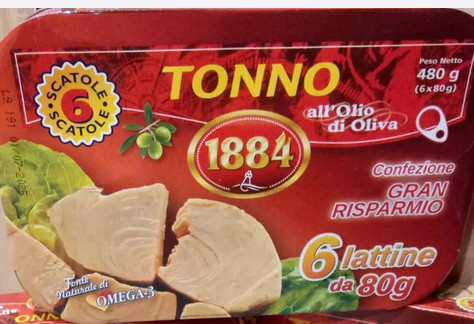 Tonno1884 tonhal növényi olajban, 6x80 g