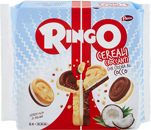 Ringo kókuszkrémes keksz, 156 g