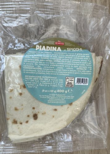 Alimenta Piadina lepénykenyér 8x50g, 400g